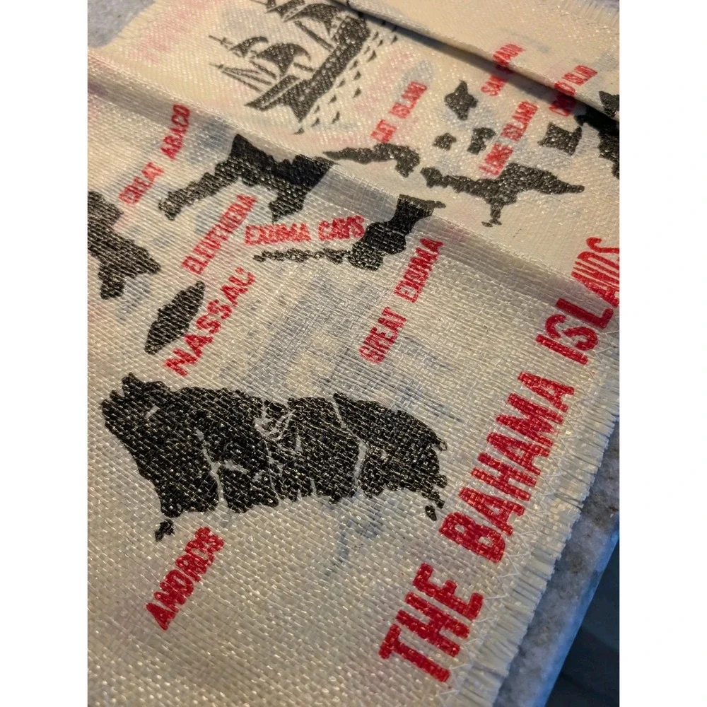 Vintage Thin Straw Placemats (4) Map Bahama Islands‎
